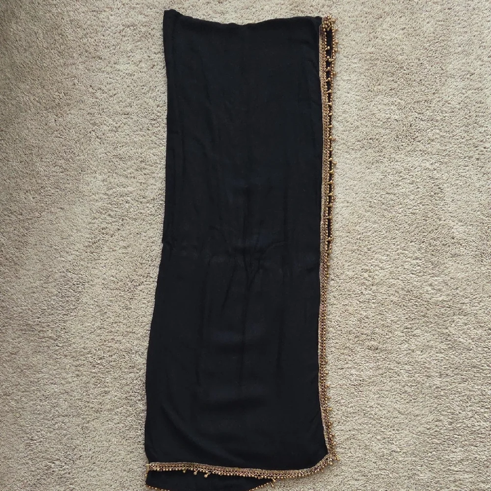 Lucky Brand Dark Scarf with Gold Accents